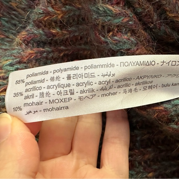 Zara Ruffled Mohair Blend 3D Flowers Knit Sweater NWT Vintage Style - Picture 7 of 12